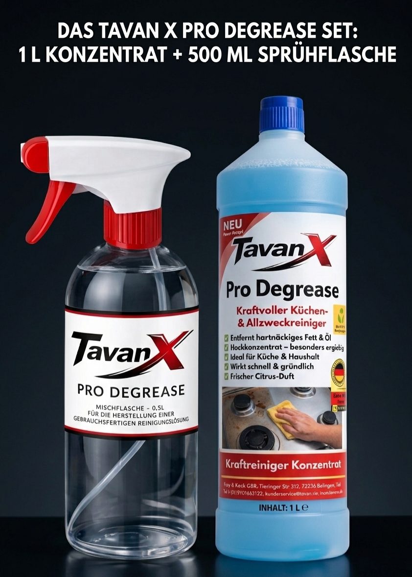 TavanX Starter-Set – Pro Degrease 1L + Sprühflasche 500ml